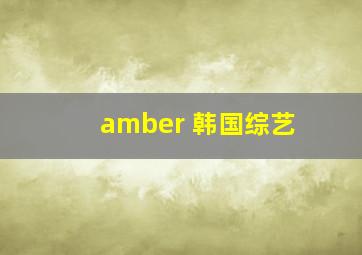 amber 韩国综艺